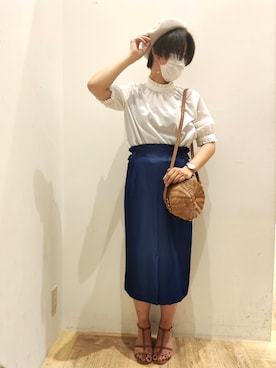 「Te chichi TERRASSE（テチチテラス）のアイテム（ハンチング/ベレー帽）」を使った、mahiroさん（レディース・160cm）の春コーディネート