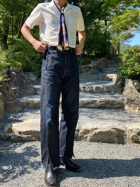「KAIKO（カイコー）のアイテム（デニムパンツ）」を使った、MSKさん（メンズ・183cm）の夏コーディネート