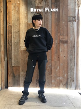 「JOHN LAWRENCE SULLIVAN」｜「アイテム（スウェット）」を使った、yumekaさん（レディース・160cm）の秋コーディネート