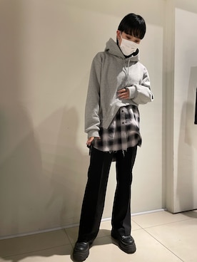 「ADDICT NOIR（アディクトノアー）のアイテム」を使った、yumekaさん（レディース・160cm）の冬コーディネート