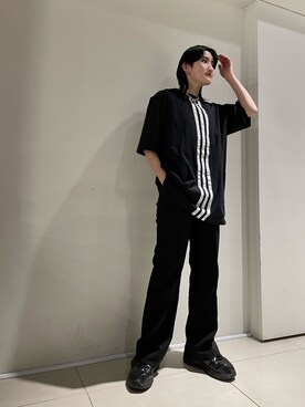 「Y-3（ワイスリー）のアイテム（Tシャツ/カットソー、ブラック系）」を使った、yumekaさん（レディース・160cm）の春コーディネート