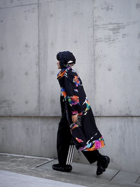 「Y-3（ワイスリー）のM CH2 AOP JACKET（ブルゾン、ブラック系）」を使った、yumekaさん（レディース・160cm）の春コーディネート