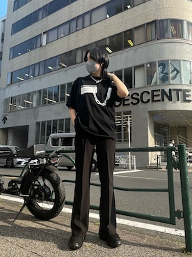 「UNDERCOVER（アンダーカバー）のUC1B3805（Tシャツ/カットソー、ブラック系）」を使った、yumekaさん（レディース・160cm）の春コーディネート