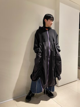 「Risley（リズレー）のアイテム（ジャケット/アウター、ブラック系）」を使った、yumekaさん（レディース・160cm）の冬コーディネート