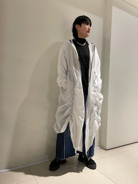 「Risley（リズレー）のアイテム（ジャケット/アウター、ホワイト系）」を使った、yumekaさん（レディース・160cm）の冬コーディネート