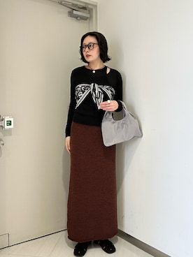 「KBF（ケイビーエフ）のアイテム（トップス）」を使った、咲弥さん（レディース・163cm）の春コーディネート