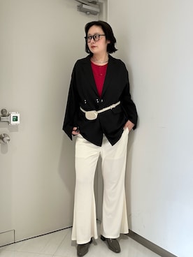 「KBF（ケイビーエフ）のアイテム（トップス）」を使った、咲弥さん（レディース・163cm）の春コーディネート