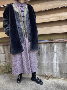 「etsinta（エシンタ）のアイテム（その他アウター）」を使った、bisukunさん（レディース・156cm）の冬コーディネート