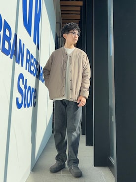 「アイテム（ダウンジャケット/コート）」を使った、中村レンさん（メンズ・170cm）の秋コーディネート