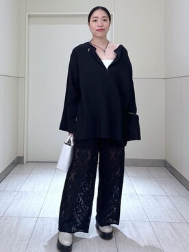「ADAM ET ROPE'（アダムエロペ）のレースラインパンツ（その他パンツ）」を使った、Hikariさん（レディース・164cm）の夏コーディネート