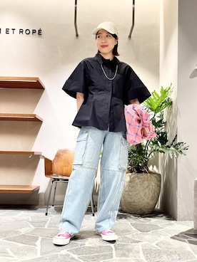 「FEMME」｜「アイテム（帽子）」を使った、Hikariさん（レディース・164cm）の夏コーディネート