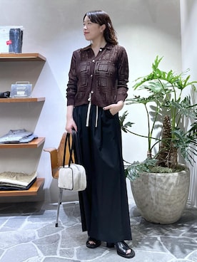 「ADAM ET ROPE'（アダムエロペ）のアイテム（スラックス）」を使った、Hikariさん（レディース・164cm）の春コーディネート