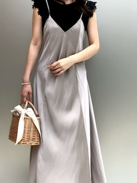 「straw bag」｜reneewinglamさん（レディース・160cm）の夏コーディネート