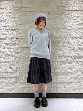 「アイテム（ハンチング/ベレー帽）」を使った、tsukushiさん（レディース・157cm）の秋コーディネート