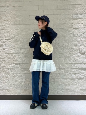 「アイテム（ボディバッグ/ウエストポーチ）」を使った、tsukushiさん（レディース・157cm）の秋コーディネート