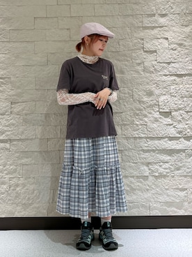 「レーストップス」｜tsukushiさん（レディース・157cm）の夏コーディネート