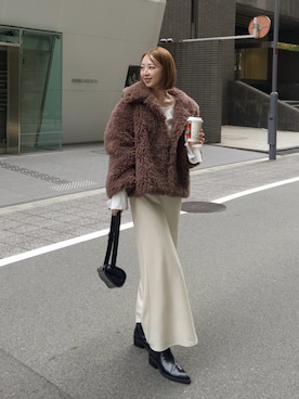 「CAPRICIEUX LE'MAGE（カプリシューレマージュ）のアイテム（その他アウター）」を使った、run_lemageさん（レディース・170cm）の冬コーディネート