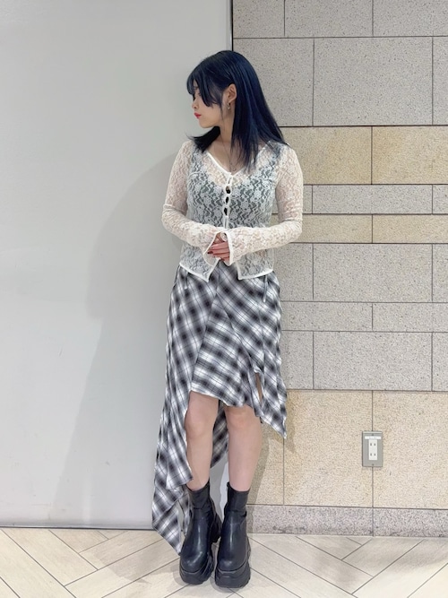 セール】MITSUKI/ミツキ/CHECK ASYMME SKIRT（スカート）｜ROYAL FLASH