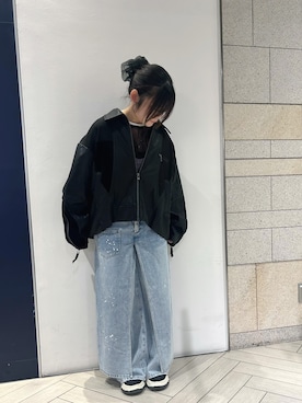 「AULA AILA（アウラアイラ）のAULA AILA/アウラアイラ/BALLOON HEM BLOUSON/バルーンヘムブルゾン（ブルゾン）」を使った、Renaさん（レディース・152cm・20代）の夏コーディネート