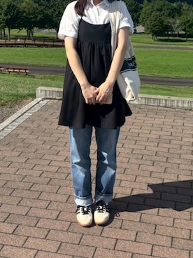 「アイテム（トートバッグ）」を使った、Nさん（レディース・156cm）の夏コーディネート
