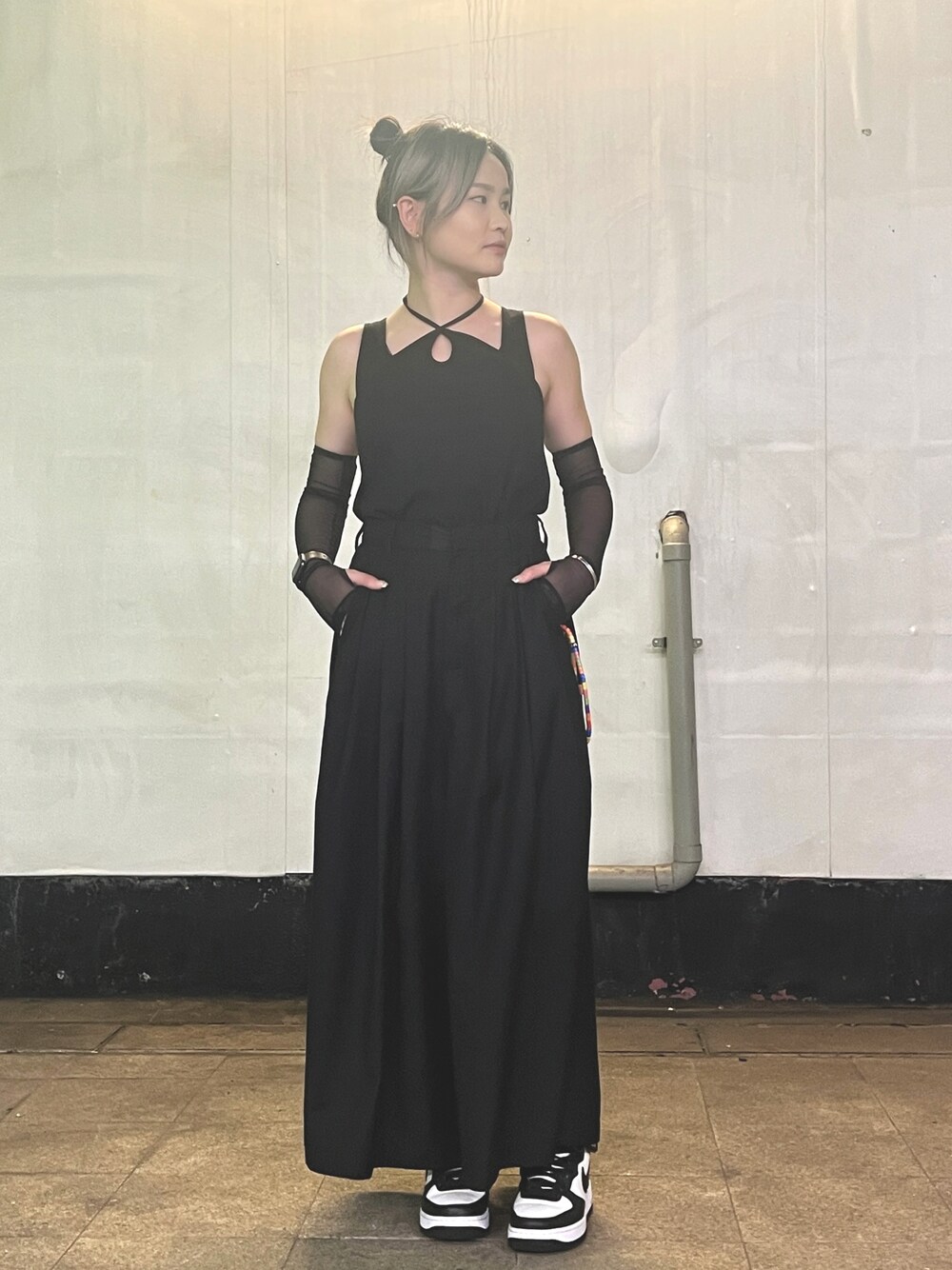 「initialのアイテム（トップス、ブラック系）」を使った、Ruby さん（レディース・153cm）の夏コーディネートの1枚目の写真