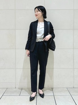 「デザイントップス」｜「アイテム（ジャケット/アウター）」を使った、西平さん（レディース・160cm）の秋コーディネート