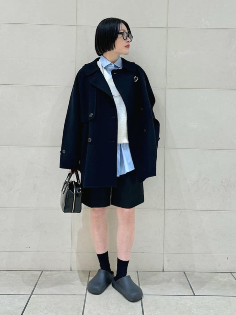 SHIPS Primary Navy Label:〈手洗い可能〉ALBINIコットンビッグワイズ 