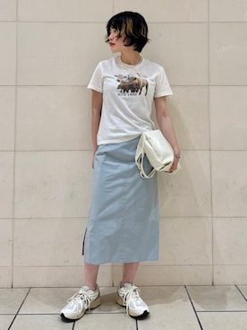 「アイテム（ネックレス、ブルー系）」を使った、西平さん（レディース・160cm）の夏コーディネート