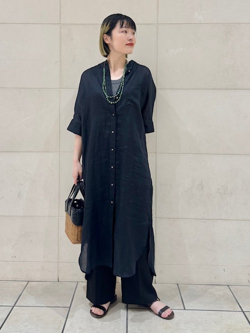 SHIPS（シップス） ワンピース 「手洗い可能」ラミー 4 スタンドカラー