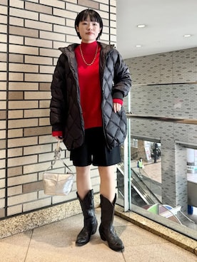 「SHIPS」｜「アイテム（ダウンジャケット/コート）」を使った、西平さん（レディース・160cm）の冬コーディネート