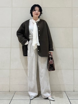 「SHIPS（シップス）のアイテム（シャツ/ブラウス）」を使った、西平さん（レディース・160cm）の秋コーディネート