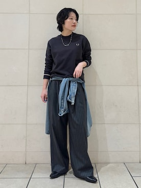 「FRED PERRY」｜西平さん（レディース・160cm）の秋コーディネート