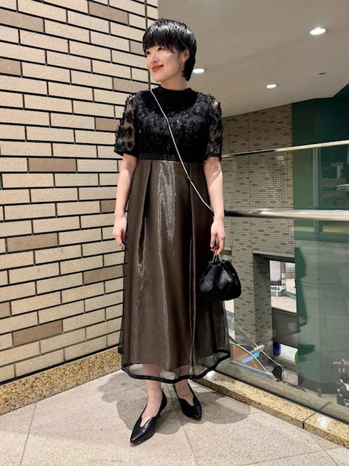kaene:エンブロイダリー ミックス ワンピース〈セレモニー対応可