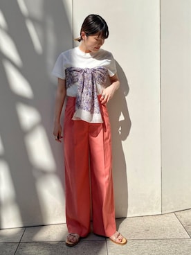 「ストールアレンジ」｜西平さん（レディース・160cm）の夏コーディネート