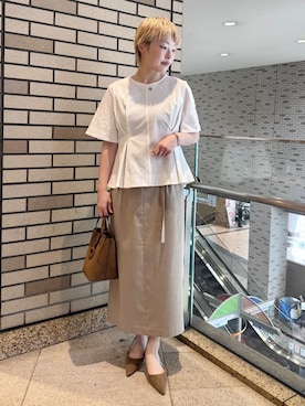 「SHIPS（シップス）のコインチャームネックレス 2 ◇（ネックレス、シルバー系）」を使った、西平さん（レディース・160cm）の春コーディネート