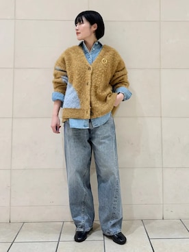 「アイテム（ブローチ/コサージュ）」を使った、西平さん（レディース・160cm）の冬コーディネート