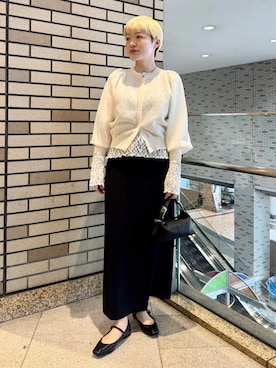 「SHIPS（シップス）のNORMSKOR: メリー ジェーン（パンプス、ブラック系）」を使った、西平さん（レディース・160cm）の春コーディネート