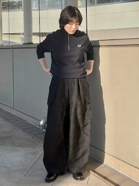 「FRED PERRY」｜西平さん（レディース・160cm）の秋コーディネート