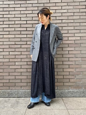 「アイテム（ドレス）」を使った、西平さん（レディース・160cm）の冬コーディネート