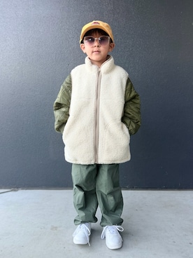 「アイテム（ジャケット/アウター）」を使った、muguさん（キッズ・110cm）の冬コーディネート