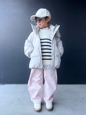 「ZARA KIDSのアイテム」を使った、muguさん（キッズ・110cm）の冬コーディネート