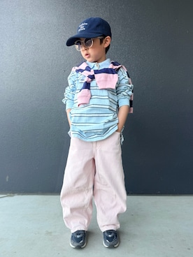 「こども ビームス（コドモビームス）のアイテム（シューズ）」を使った、muguさん（キッズ・110cm）の春コーディネート