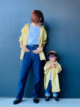 「YANUK（ヤヌーク）のアイテム」を使った、muguさん（キッズ・80cm）の秋コーディネート