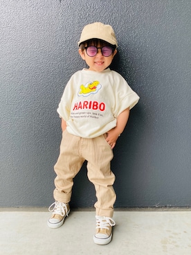 「ZOZOKIDSDAY」｜「アイテム（スウェット）」を使った、muguさん（キッズ・90cm）の春コーディネート
