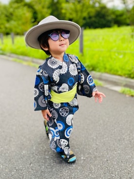 「サングラス」｜「アイテム（浴衣）」を使った、muguさん（キッズ・80cm）の夏コーディネート
