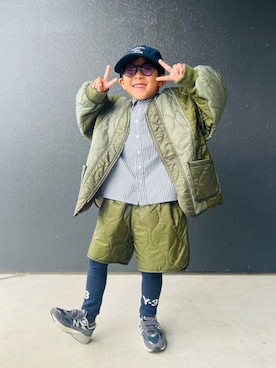 「アイテム（ブルゾン）」を使った、muguさん（キッズ・110cm）の秋コーディネート