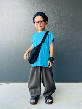 「アイテム（ポーチ）」を使った、muguさん（キッズ・110cm）の夏コーディネート