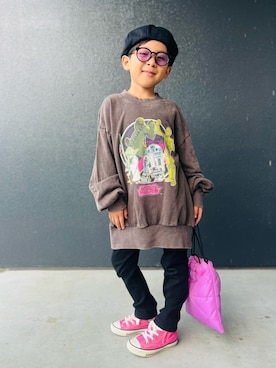 「アイテム（ショルダーバッグ）」を使った、muguさん（キッズ・110cm）の秋コーディネート
