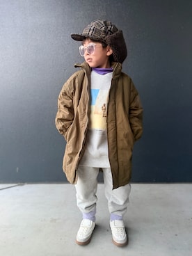 「BAYFLOW（ベイフロー）のアイテム」を使った、muguさん（キッズ・110cm）の冬コーディネート