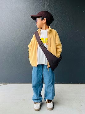 「アイテム（パンツ）」を使った、muguさん（キッズ・110cm）の秋コーディネート